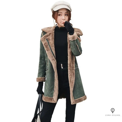 Manteau Aviateur Femme Vert | Esprit-Aviation