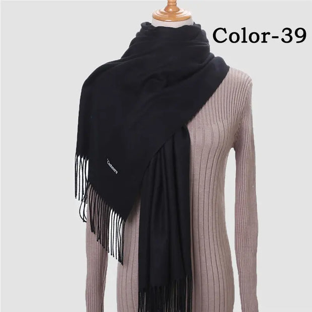 New Winter Solid Scarf Women Warm Cashmere Scarves Ladies Hijab Neck Long Shawl Wraps Foulard Female Head Pashmina Bandana 2022 Esprit-Aviation