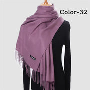 New Winter Solid Scarf Women Warm Cashmere Scarves Ladies Hijab Neck Long Shawl Wraps Foulard Female Head Pashmina Bandana 2022 Esprit-Aviation