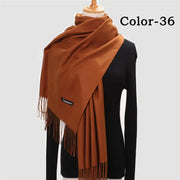 New Winter Solid Scarf Women Warm Cashmere Scarves Ladies Hijab Neck Long Shawl Wraps Foulard Female Head Pashmina Bandana 2022 Esprit-Aviation