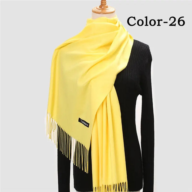 New Winter Solid Scarf Women Warm Cashmere Scarves Ladies Hijab Neck Long Shawl Wraps Foulard Female Head Pashmina Bandana 2022 Esprit-Aviation