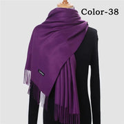 New Winter Solid Scarf Women Warm Cashmere Scarves Ladies Hijab Neck Long Shawl Wraps Foulard Female Head Pashmina Bandana 2022 Esprit-Aviation