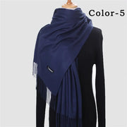 New Winter Solid Scarf Women Warm Cashmere Scarves Ladies Hijab Neck Long Shawl Wraps Foulard Female Head Pashmina Bandana 2022 Esprit-Aviation