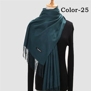 New Winter Solid Scarf Women Warm Cashmere Scarves Ladies Hijab Neck Long Shawl Wraps Foulard Female Head Pashmina Bandana 2022 Esprit-Aviation