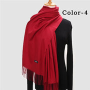 New Winter Solid Scarf Women Warm Cashmere Scarves Ladies Hijab Neck Long Shawl Wraps Foulard Female Head Pashmina Bandana 2022 Esprit-Aviation