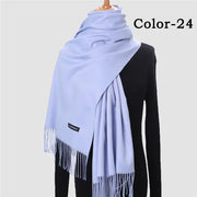 New Winter Solid Scarf Women Warm Cashmere Scarves Ladies Hijab Neck Long Shawl Wraps Foulard Female Head Pashmina Bandana 2022 Esprit-Aviation