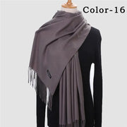 New Winter Solid Scarf Women Warm Cashmere Scarves Ladies Hijab Neck Long Shawl Wraps Foulard Female Head Pashmina Bandana 2022 Esprit-Aviation