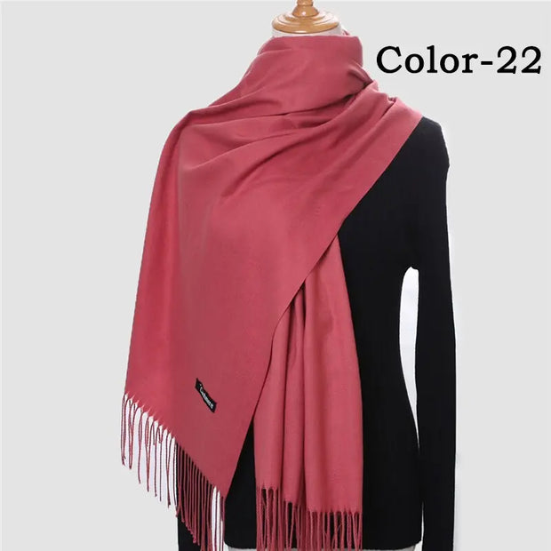 New Winter Solid Scarf Women Warm Cashmere Scarves Ladies Hijab Neck Long Shawl Wraps Foulard Female Head Pashmina Bandana 2022 Esprit-Aviation