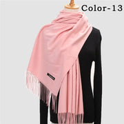 New Winter Solid Scarf Women Warm Cashmere Scarves Ladies Hijab Neck Long Shawl Wraps Foulard Female Head Pashmina Bandana 2022 Esprit-Aviation