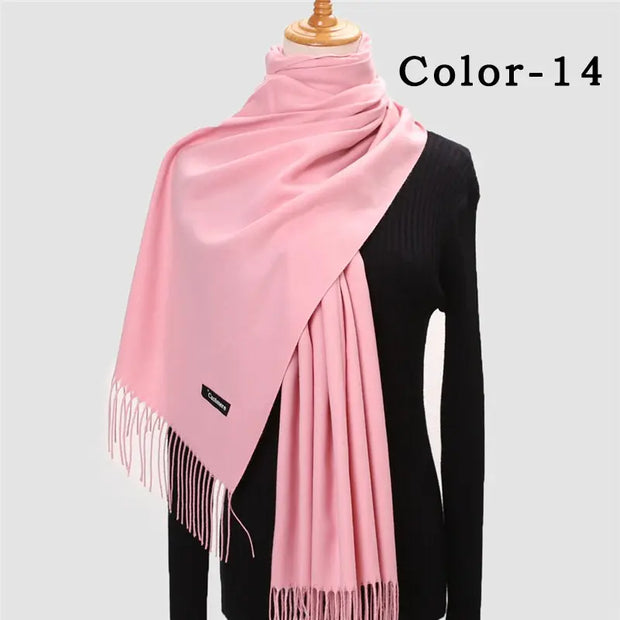 New Winter Solid Scarf Women Warm Cashmere Scarves Ladies Hijab Neck Long Shawl Wraps Foulard Female Head Pashmina Bandana 2022 Esprit-Aviation