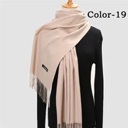 New Winter Solid Scarf Women Warm Cashmere Scarves Ladies Hijab Neck Long Shawl Wraps Foulard Female Head Pashmina Bandana 2022 Esprit-Aviation