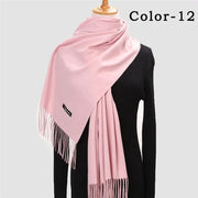 New Winter Solid Scarf Women Warm Cashmere Scarves Ladies Hijab Neck Long Shawl Wraps Foulard Female Head Pashmina Bandana 2022 Esprit-Aviation