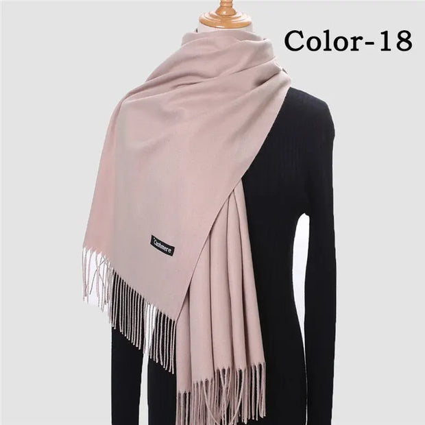 New Winter Solid Scarf Women Warm Cashmere Scarves Ladies Hijab Neck Long Shawl Wraps Foulard Female Head Pashmina Bandana 2022 Esprit-Aviation