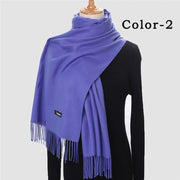 New Winter Solid Scarf Women Warm Cashmere Scarves Ladies Hijab Neck Long Shawl Wraps Foulard Female Head Pashmina Bandana 2022 Esprit-Aviation