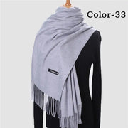 New Winter Solid Scarf Women Warm Cashmere Scarves Ladies Hijab Neck Long Shawl Wraps Foulard Female Head Pashmina Bandana 2022 Esprit-Aviation