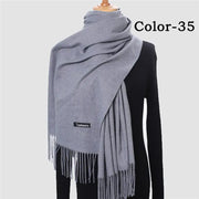 New Winter Solid Scarf Women Warm Cashmere Scarves Ladies Hijab Neck Long Shawl Wraps Foulard Female Head Pashmina Bandana 2022 Esprit-Aviation