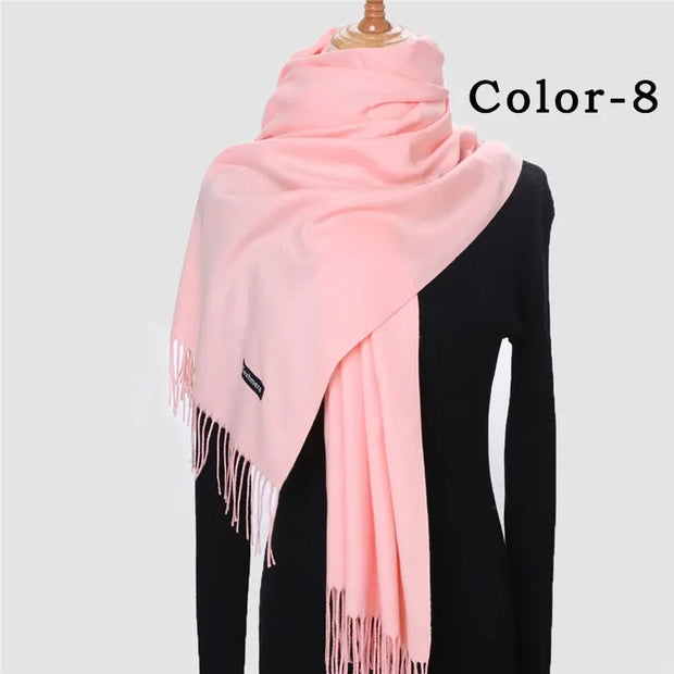New Winter Solid Scarf Women Warm Cashmere Scarves Ladies Hijab Neck Long Shawl Wraps Foulard Female Head Pashmina Bandana 2022 Esprit-Aviation