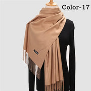 New Winter Solid Scarf Women Warm Cashmere Scarves Ladies Hijab Neck Long Shawl Wraps Foulard Female Head Pashmina Bandana 2022 Esprit-Aviation