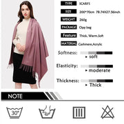 New Winter Solid Scarf Women Warm Cashmere Scarves Ladies Hijab Neck Long Shawl Wraps Foulard Female Head Pashmina Bandana 2022 Esprit-Aviation