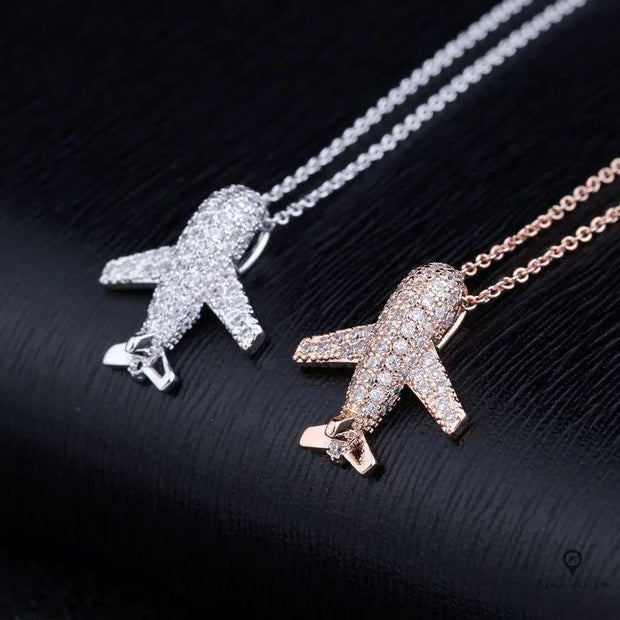 Pendentif Avion Femme Rose | Esprit-Aviation