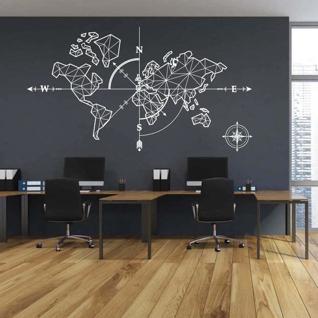 Sticker Murale Mappe Monde | Esprit-Aviation