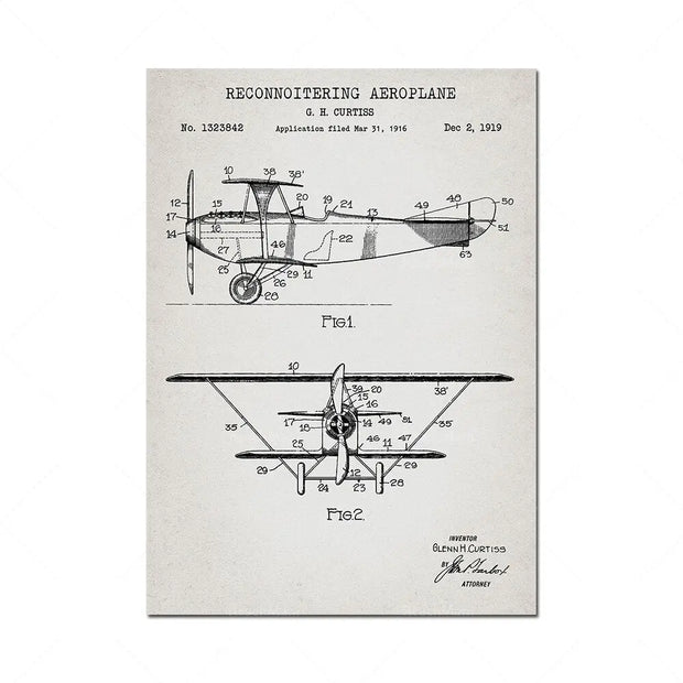 Tableau Avion Vintage | Esprit-Aviation