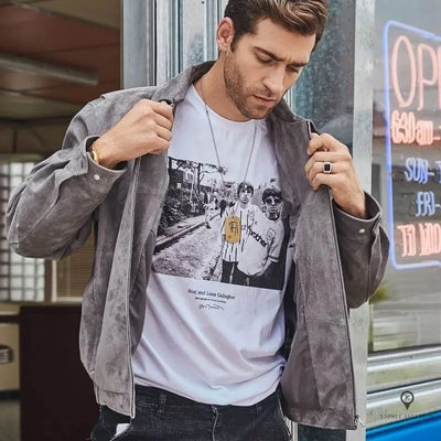 Veste Aviateur Homme Gris Esprit-Aviation