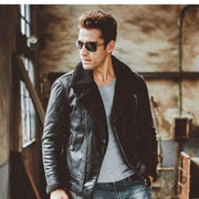 Veste Aviateur Homme Imitation Peau de Mouton Noir Esprit-Aviation