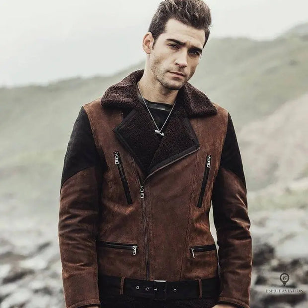 Veste Aviateur Homme Marron Esprit-Aviation