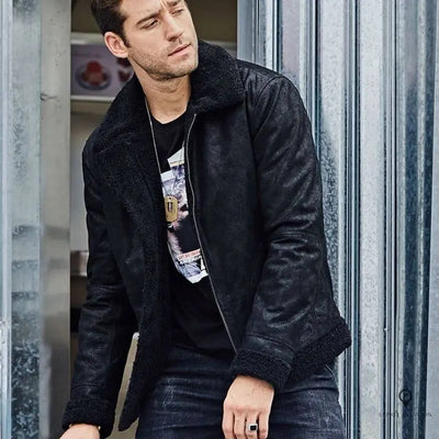 Veste Aviateur Homme Noire Esprit-Aviation