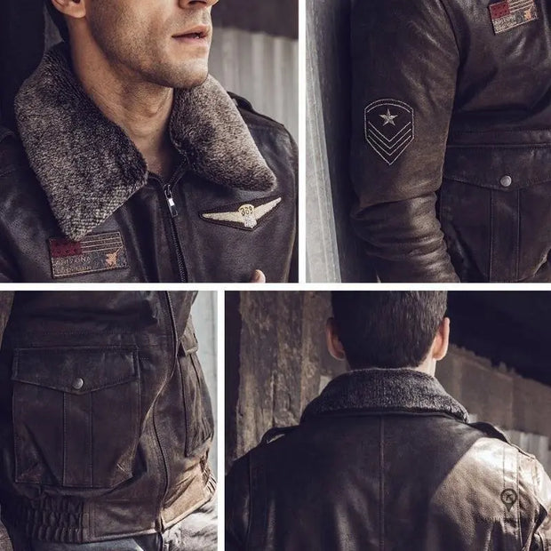 Veste Aviateur Homme Peau De Vache Retournée Esprit-Aviation