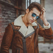 Veste Aviateur Homme<br/> Fausse Fourrure Esprit-Aviation