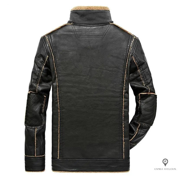 Veste Aviateur Homme<br/> Laine Et Simili Cuir Esprit-Aviation