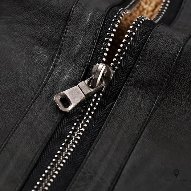 Veste Aviateur Homme<br/> Laine Et Simili Cuir Esprit-Aviation