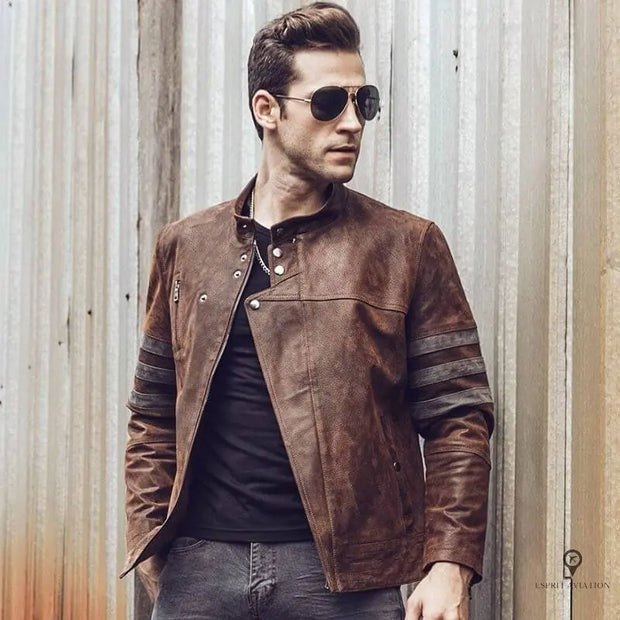 Veste Aviateur Homme<br/> Marron Clair Esprit-Aviation