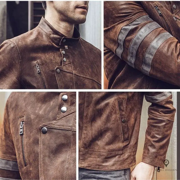 Veste Aviateur Homme<br/> Marron Clair Esprit-Aviation