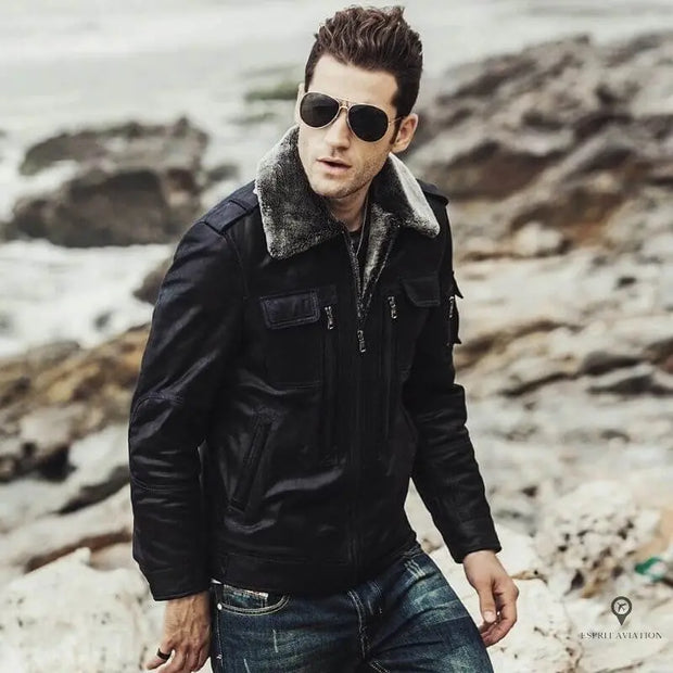 Veste Aviateur Homme Mythique Noir