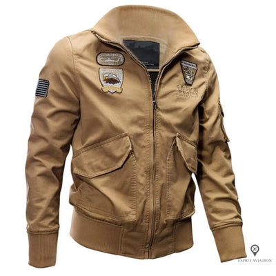 Veste Aviateur Homme<br/> Style Militaire (Beige) Esprit-Aviation