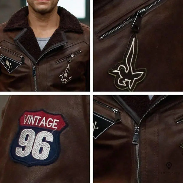 Veste Aviateur Homme<br/> Vachette Marron Esprit-Aviation