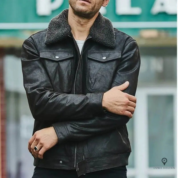 Veste Aviateur Noire Esprit-Aviation