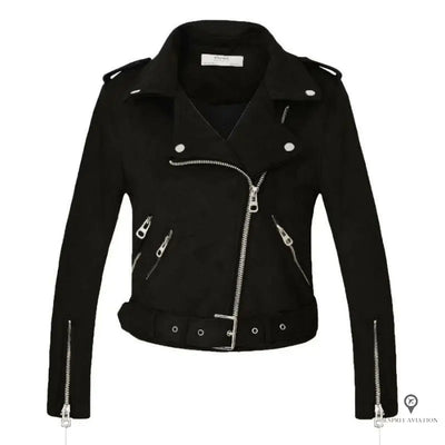 Veste d'aviateur perfecto femme couleur noire | Esprit-Aviation