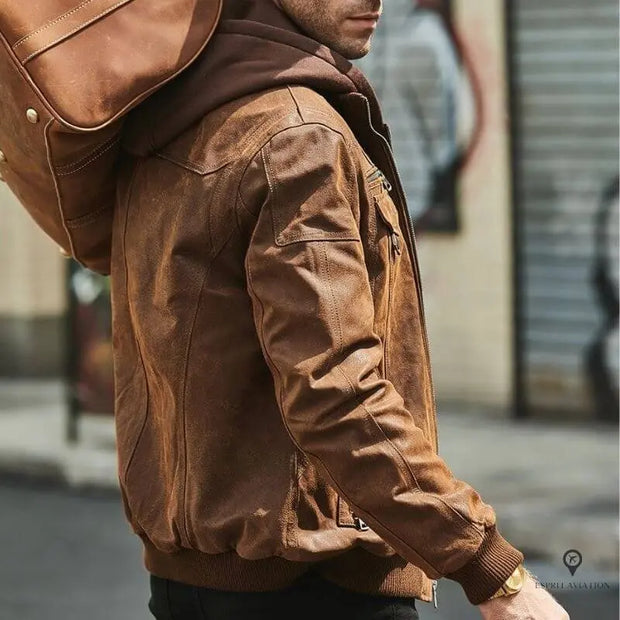 Veste de Pilote en Cuir Esprit-Aviation