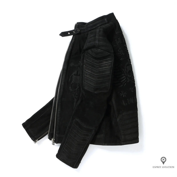 Veste en Cuir Véritable Vintage Noir | Esprit-Aviation