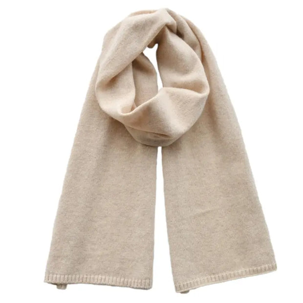 luxury cashmere scarves Beige women and men winter knitted scarf adults warm long wool ladies scarves solid color Esprit-Aviation