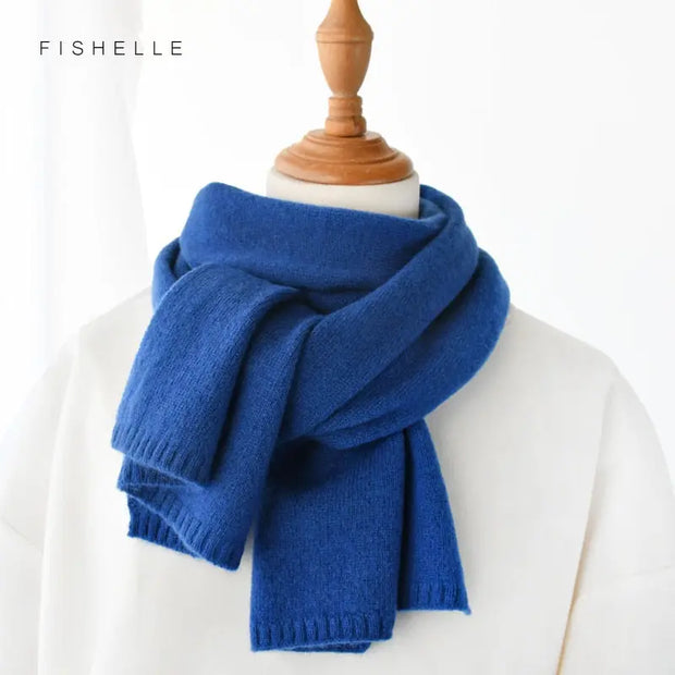 wool scarf women and men solid color winter warm knitted short thin scarves ladies adults scarf kids Christmas new year gift Esprit-Aviation